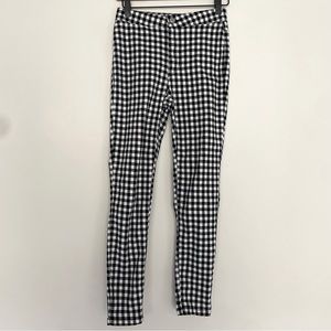 Free People Black & White Gingham Skinny Pants Women’s Size 25